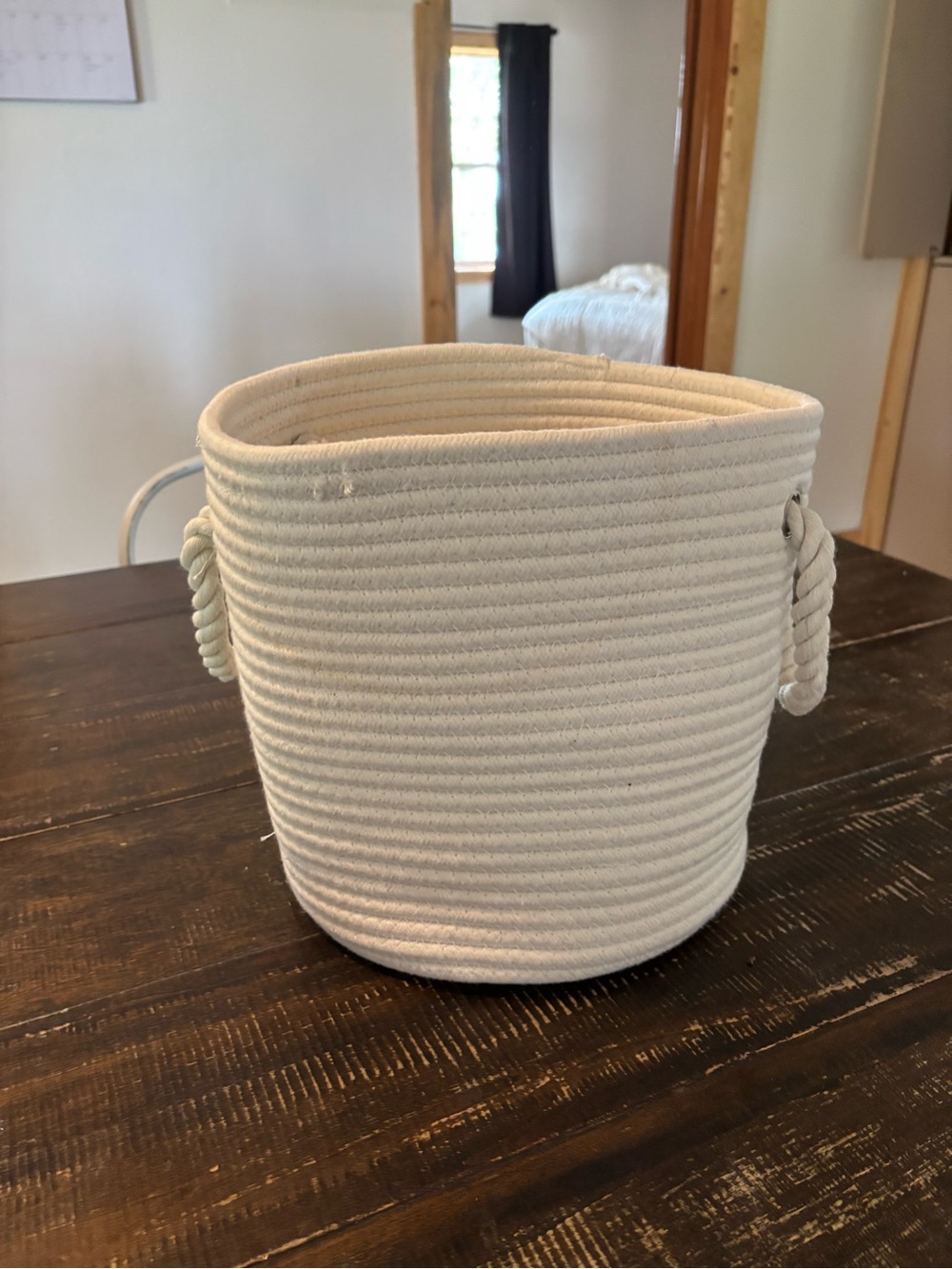 Natural Cream Rope Storage Basket with Handles